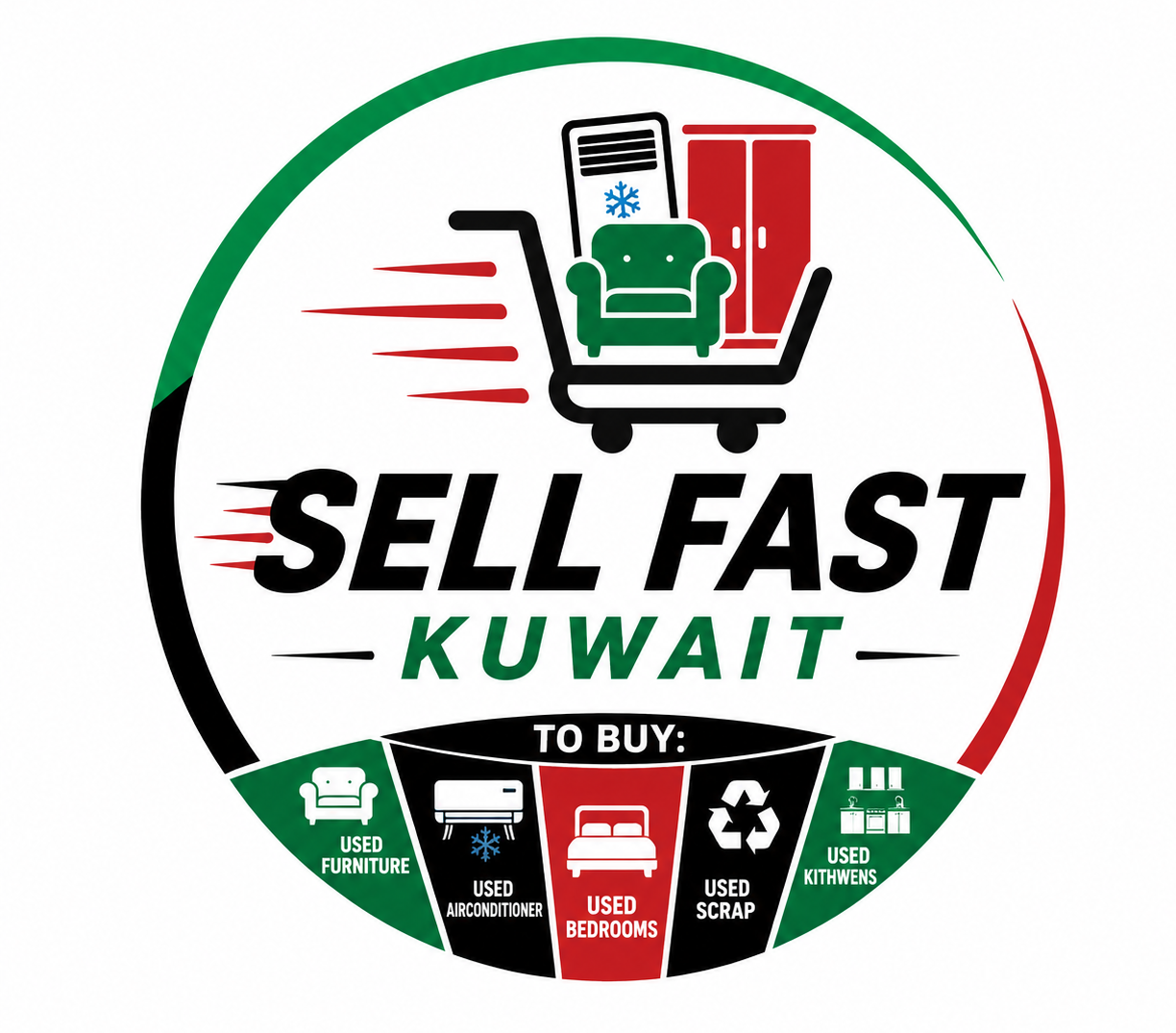 شعار سيل فاست الكويت لشراء الأثاث المستعمل والمكيفات المستعملة وغرف النوم والمطابخ والخردة في الكويت 98786049